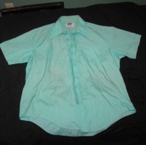 Vintage Pelham Men's Light Green Short Sleeve Button Up Shirt Size 17